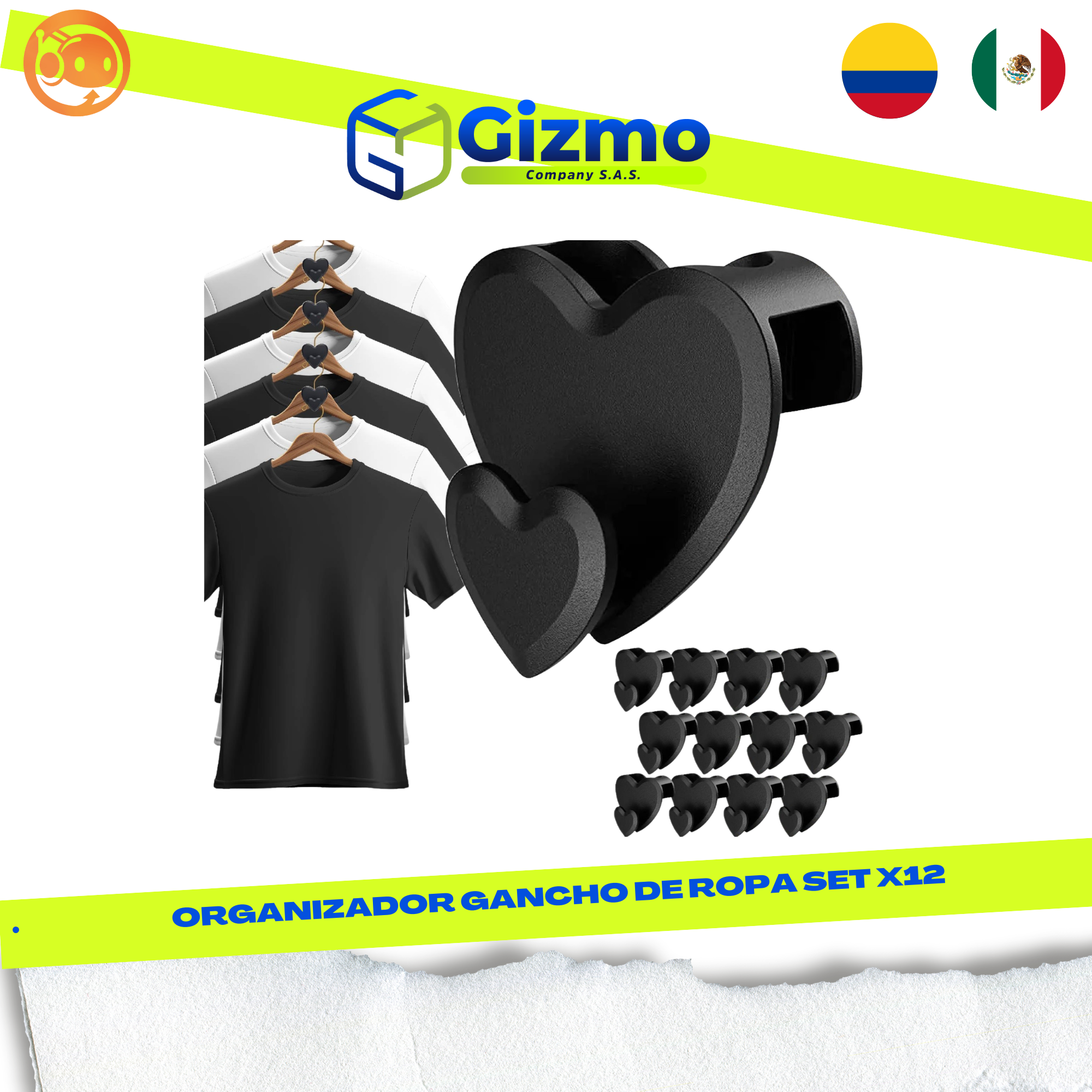 Organizador Gancho De Ropa Set X12